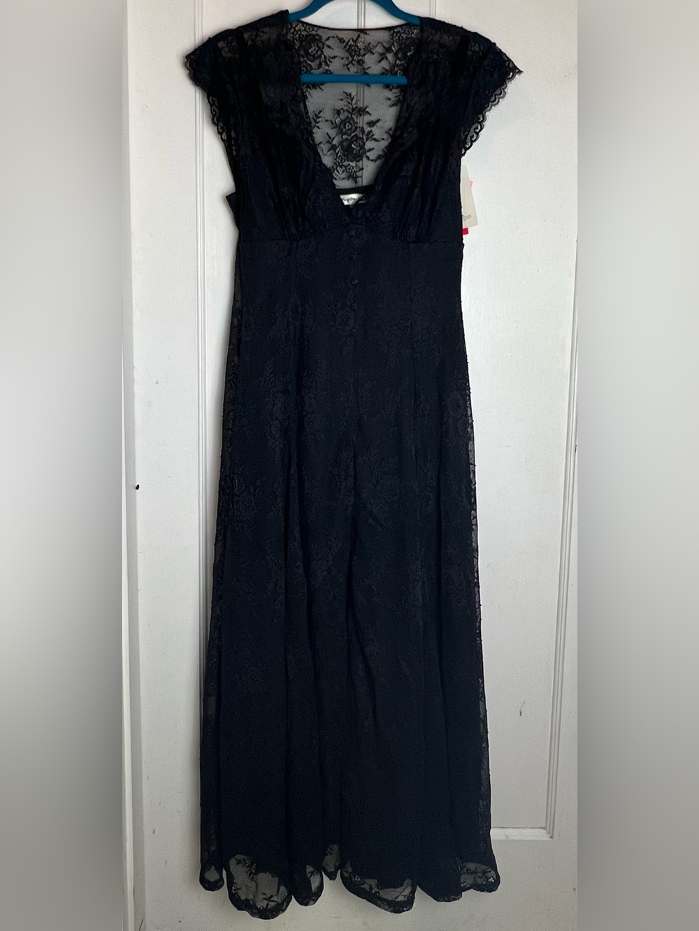 Popilush Black XL Shapewear Lace Fantasy Maxi Sculpting Dress Boho Whimsigoth - Picture 7 of 14